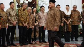 Presiden Prabowo Subianto mengumumkan jajaran Kabinet Merah Putih di Istana Negara, Jakarta. (Dok. Tim Media Prabowo)